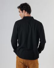 BLACK MEN'S LONG-SLEEVED SHIRT