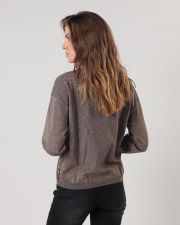 BROWN WOMEN'S KNITTED SWEATER