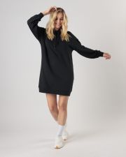 BLACK WOMEN'S HOODED DRESS