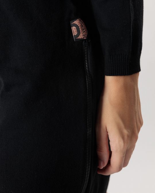 BLACK WOMEN'S KNITTED DRESS 2D24FW9591DR1101