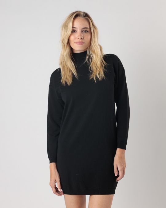 BLACK WOMEN'S KNITTED DRESS 2D24FW9591DR1101