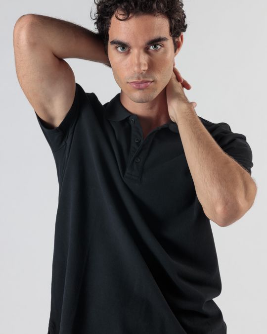 BLACK MEN'S POLO SHIRT 1D24FW4045SS2406