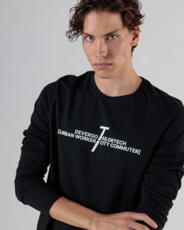 BLACK MEN'S LONG-SLEEVED T-SHIRT 1D24FW4008LS0105