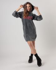 GREY WOMEN'S HOODED DRESS