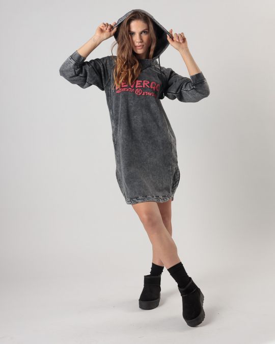 GREY WOMEN'S HOODED DRESS 2D24FW9581DR0724