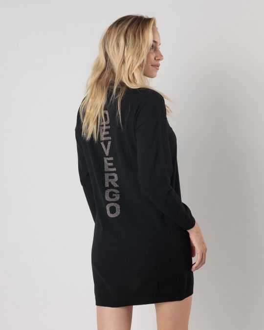 BLACK WOMEN'S KNITTED DRESS 2D24FW9591DR1101