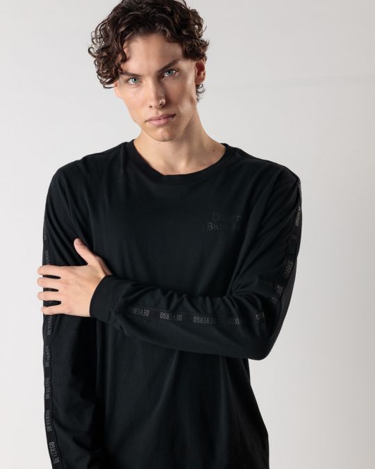 BLACK MEN'S LONG-SLEEVED T-SHIRT 1D24FW4000LS0104