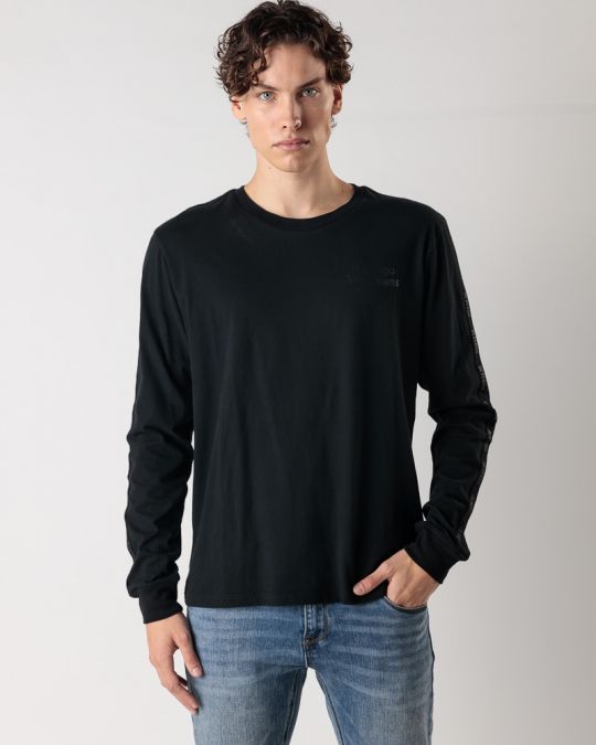 BLACK MEN'S LONG-SLEEVED T-SHIRT 1D24FW4000LS0104