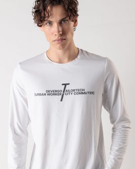 WHITE MEN'S LONG-SLEEVED T-SHIRT 1D24FW4008LS0105