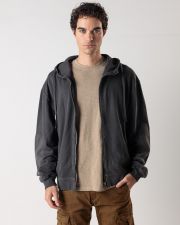 BLACK MEN'S ZIP-UP SWEATSHIRT