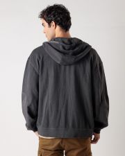 BLACK MEN'S ZIP-UP SWEATSHIRT