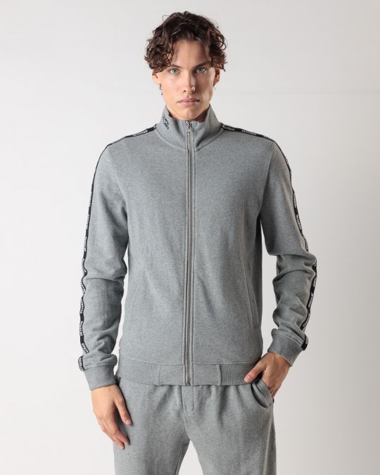 GREY MEN'S ZIP-UP SWEATSHIRT 1D24FW4078KA0704
