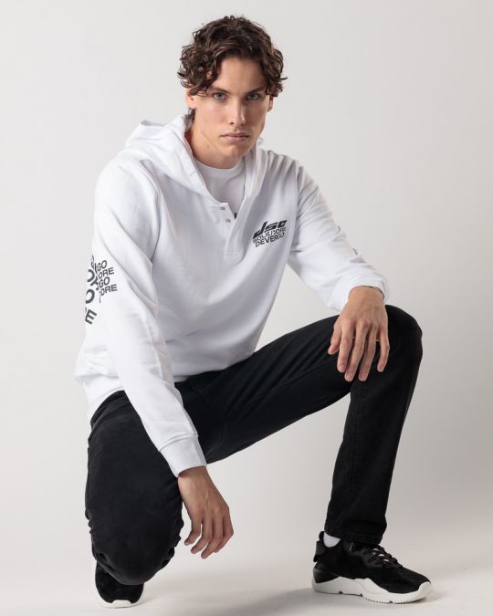 WHITE MEN'S HOODIE 1D24FW4080LS0705