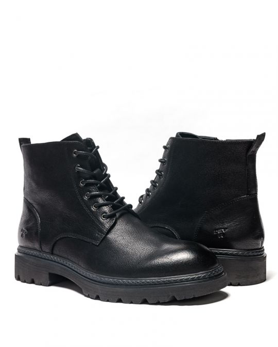 BLACK MEN'S LEATHER BOOTS - GIANNI DE24FW6053LE