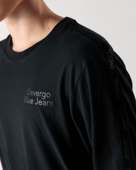 BLACK MEN'S LONG-SLEEVED T-SHIRT 1D24FW4000LS0104