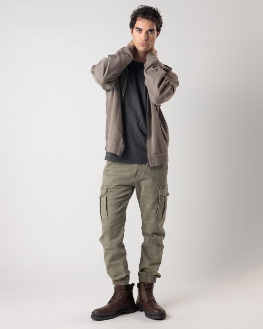 BROWN MEN'S ZIP-UP SWEATSHIRT 1D24FW4073KA0706