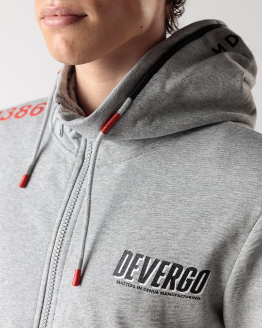 GREY MEN'S ZIP-UP SWEATSHIRT 1D24FW4074KA0705