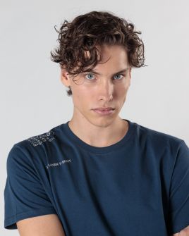 BLUE MEN'S T-SHIRT 1D24FW4023SS0105