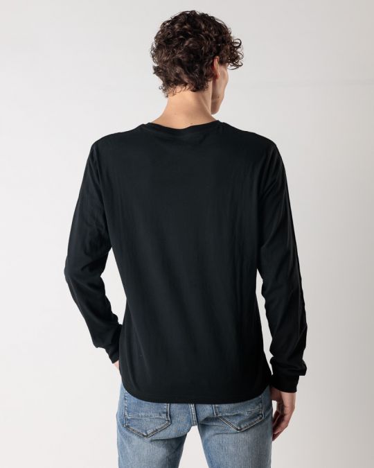 BLACK MEN'S LONG-SLEEVED T-SHIRT 1D24FW4000LS0104
