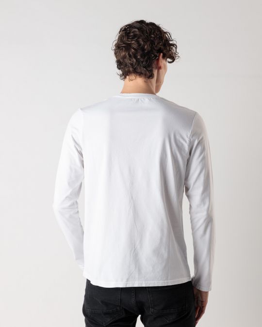 WHITE MEN'S LONG-SLEEVED T-SHIRT 1D24FW4008LS0105