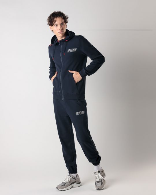 BLUE MEN'S ZIP-UP SWEATSHIRT 1D24FW4074KA0705