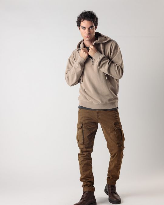 GREY MEN'S HOODIE 1D24FW4079LS0706