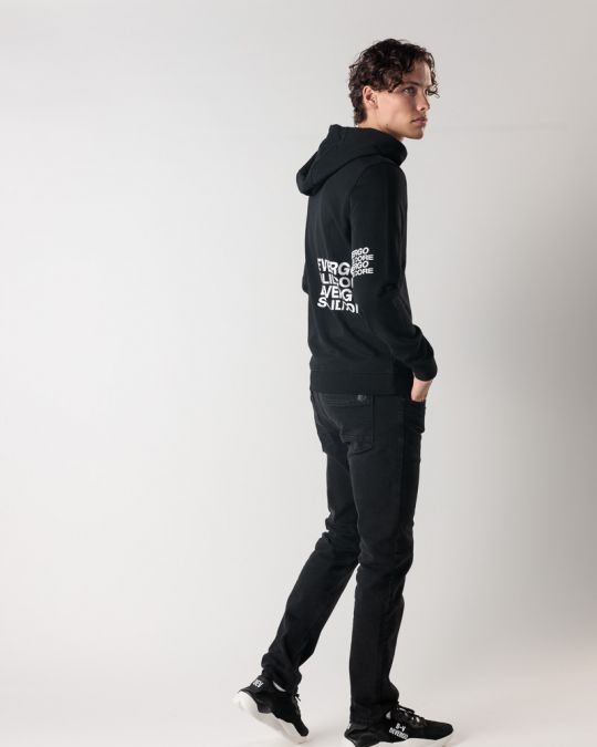 BLACK MEN'S HOODIE 1D24FW4080LS0705