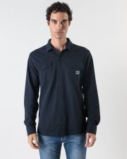 BLUE MEN'S LONG-SLEEVED SHIRT