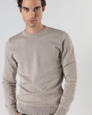 BEIGE MEN'S KNITTED SWEATER