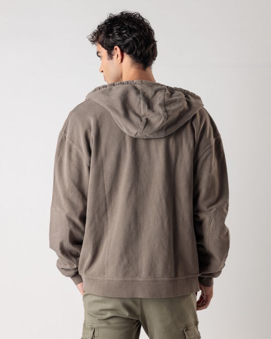 BROWN MEN'S ZIP-UP SWEATSHIRT 1D24FW4073KA0706