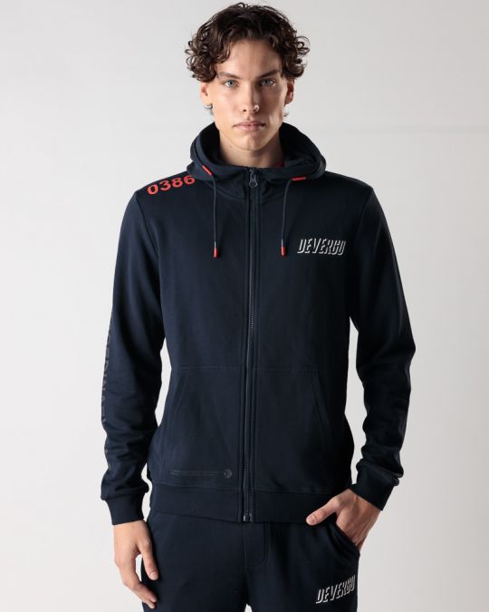 BLUE MEN'S ZIP-UP SWEATSHIRT 1D24FW4074KA0705