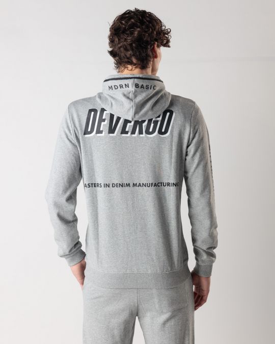 GREY MEN'S ZIP-UP SWEATSHIRT 1D24FW4074KA0705