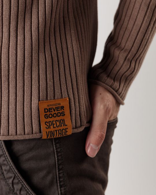 BROWN MEN'S KNITTED SWEATER 1D24FW6009LS1106