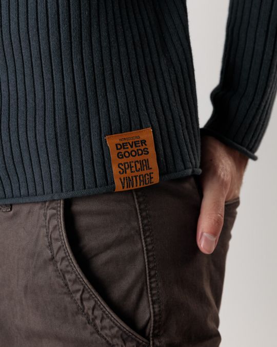 BLACK MEN'S KNITTED SWEATER 1D24FW6009LS1106