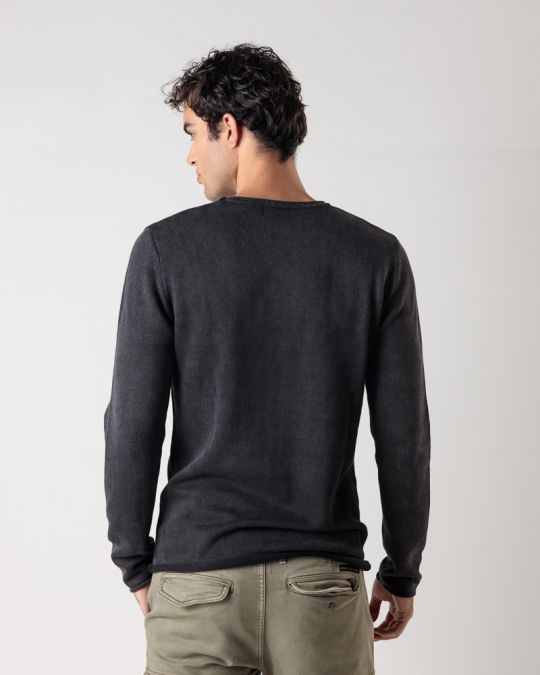 BLUE MEN'S KNITTED SWEATER 1D24FW6011LS1106