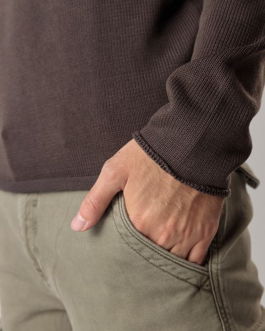 BLACK MEN'S KNITTED SWEATER 1D24FW6011LS1106