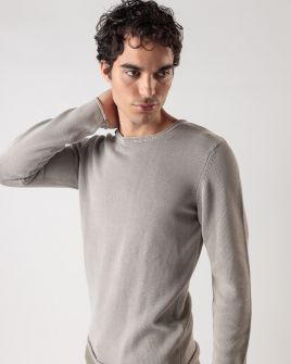 GREY MEN'S KNITTED SWEATER 1D24FW6011LS1106