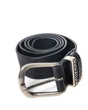 BLACK MEN'S LEATHER BELT
