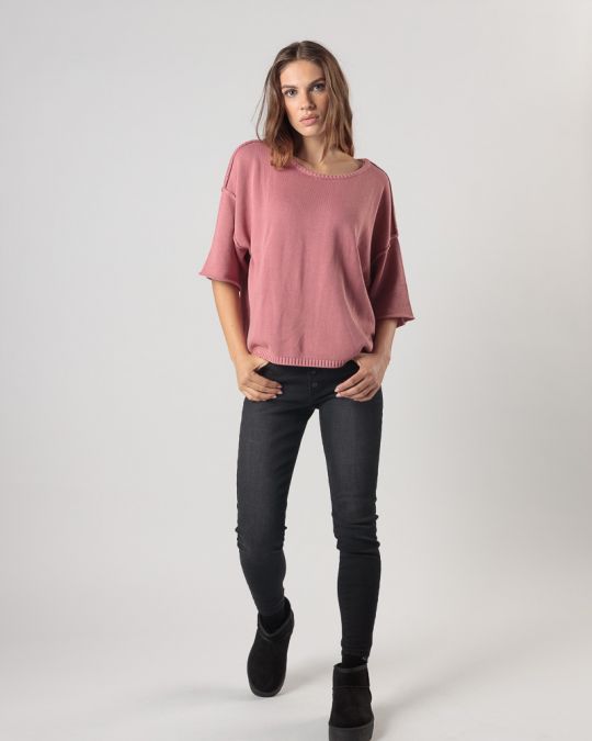 PINK WOMEN'S KNITTED SWEATER 2D24FW6525SS1124