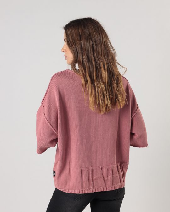 PINK WOMEN'S KNITTED SWEATER 2D24FW6525SS1124