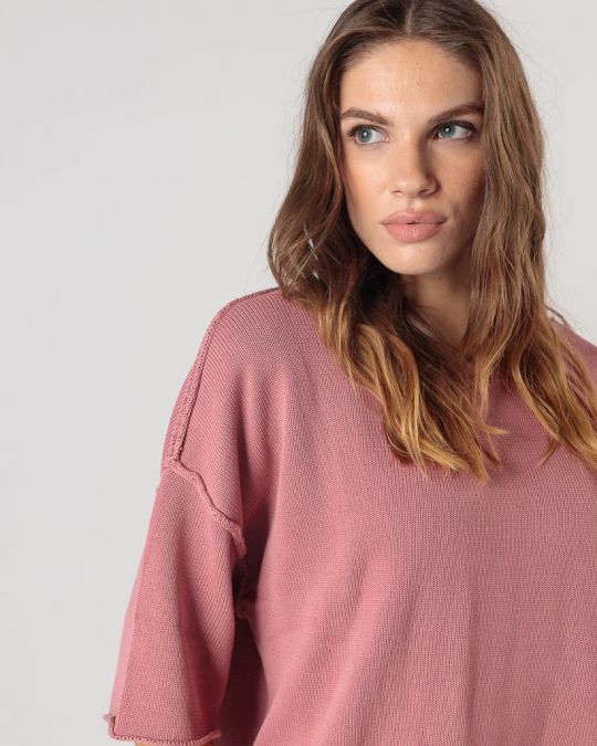 PINK WOMEN'S KNITTED SWEATER 2D24FW6525SS1124