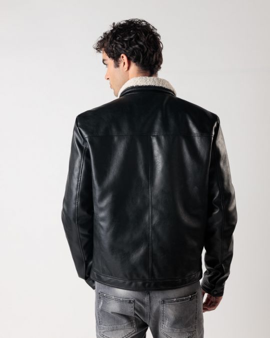 BLACK MEN'S COAT 1D24FW3019KA9000