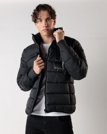 BLACK MEN'S WINTER COAT 1D24FW3005KA1600