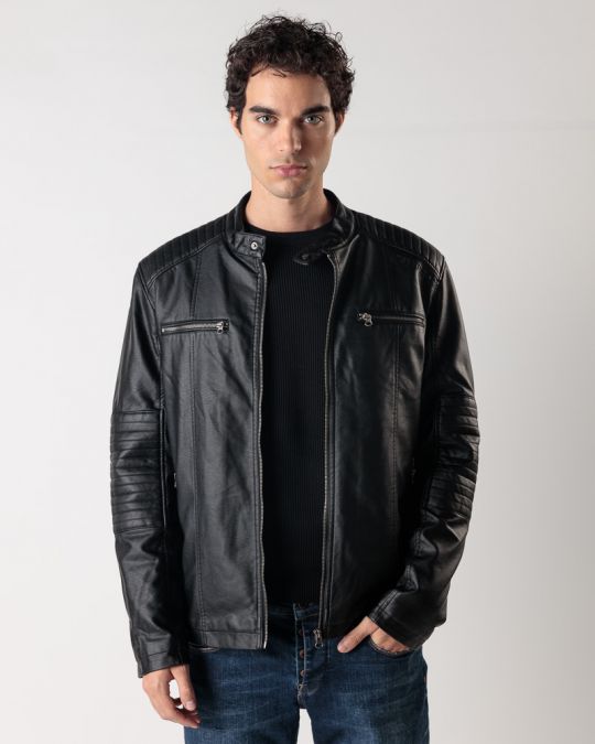 BLACK MEN'S COAT 1D24FW3023KA9000