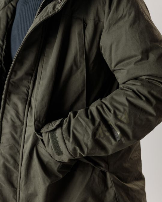 KHAKI MEN'S LONG COAT 1D24FW3015KA1600