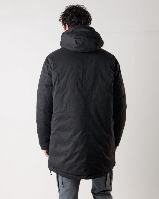 BLACK MEN'S LONG COAT 1D24FW3015KA1600