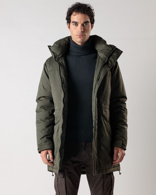 KHAKI MEN'S LONG COAT 1D24FW3015KA1600