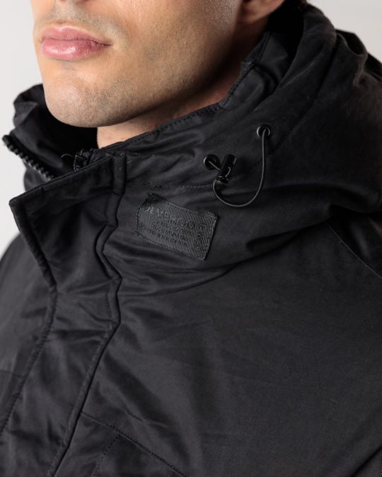 BLACK MEN'S LONG COAT 1D24FW3015KA1600