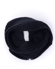 BLACK MEN'S KNITTED SCARF