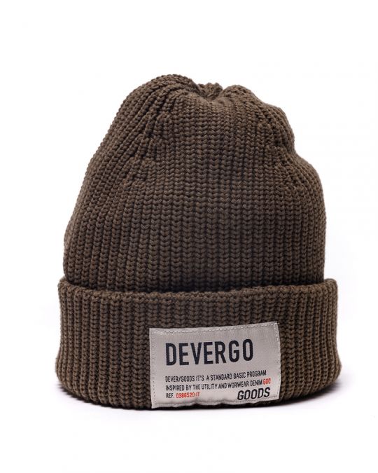 BROWN MEN'S KNITTED HAT 1D24FW8003HA1101